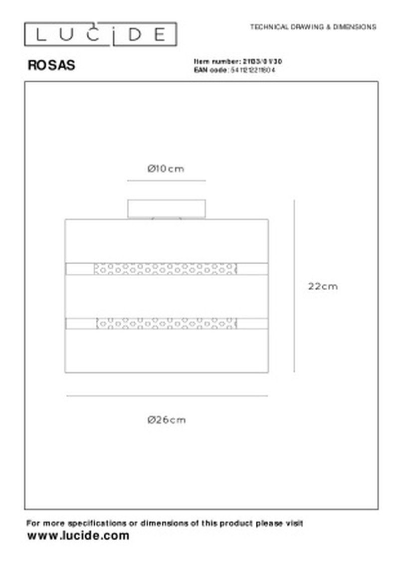 Lucide ROSAS - Zapustené stropné svietidlo - Ø 26 cm - 1xE27 - Čierne
